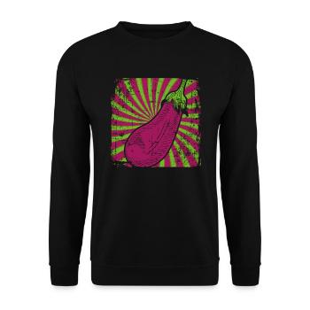 Aubergine - Unisex Pullover - Schwarz - Vorne - Alina (178cm) & Michal (187cm)