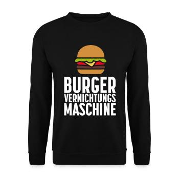 Burger Fanshirt Hamburger Grillen Burgerfreak - Sweat-shirt Unisexe - noir - Devant - Alina (178cm) & Michal (187cm)