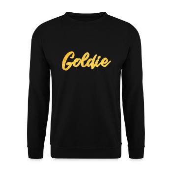 Goldie gold golden calligraphy - Unisex Sweatshirt - black - Front - Alina (178cm) & Michal (187cm)