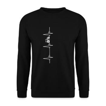 Heartbeat tractor farming - Unisex Sweatshirt - black - Front - Alina (178cm) & Michal (187cm)