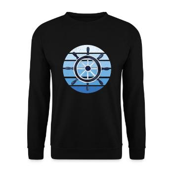 Ship Rudder Rudder Rudder Ship Wheel Gift - Unisex Sweatshirt - black - Front - Alina (178cm) & Michal (187cm)