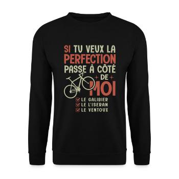 vélo cycliste ventoux galibier tourmalet a velo - Sweat-shirt Unisexe - noir - Devant - Alina (178cm) & Michal (187cm)