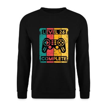 26. Geburtstag Shirt Gamer Zocker Männer Geschenk - Unisex Pullover - Schwarz - Vorne - Alina (178cm) & Michal (187cm)