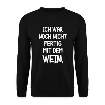 Vino Weinliebhaber Geschenk Wein Weinfest Rotwein - Unisex Pullover - Schwarz - Vorne - Alina (178cm) & Michal (187cm)