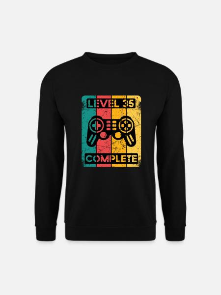 35. Geburtstag Shirt Gamer Zocker Männer Geschenk - Unisex Pullover - Schwarz