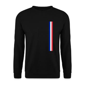 Frankreich Paris Eiffelturm Französische Fahne Fun - Unisex Pullover - Schwarz - Vorne - Alina (178cm) & Michal (187cm)