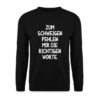 lustiger Spruch Humor T-Shirt Fun Geschenk Spaß - Unisex Pullover - Schwarz - Vorne - Alina (178cm) & Michal (187cm)