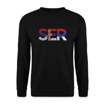 Serbie Drapeau Srbija Couleurs serbes Yougoslavie - Sweat-shirt Unisexe - noir - Devant - Alina (178cm) & Michal (187cm)