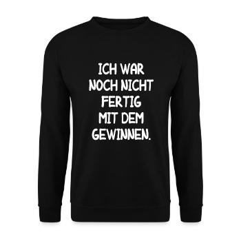 Gewinnen Erfolgreich Gewinn Lustiger Spruch Fun - Unisex Pullover - Schwarz - Vorne - Alina (178cm) & Michal (187cm)