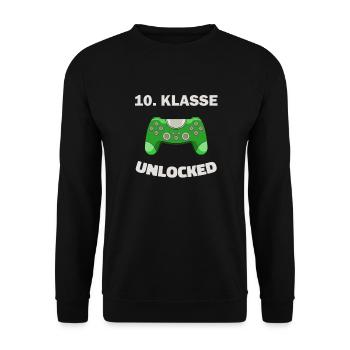10. Klasse Gamer Deko Zocker Schule Kind Geschenk - Unisex Pullover - Schwarz - Vorne - Alina (178cm) & Michal (187cm)