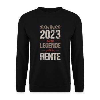 Ruhestand Rente Pension Renteneintritt Abschied - Unisex Pullover - Schwarz - Vorne - Alina (178cm) & Michal (187cm)