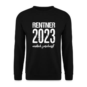 Ruhestand Rente Pension Renteneintritt Abschied - Unisex Pullover - Schwarz - Vorne - Alina (178cm) & Michal (187cm)