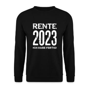 Ruhestand Rente Pension Renteneintritt Abschied - Unisex Pullover - Schwarz - Vorne - Alina (178cm) & Michal (187cm)
