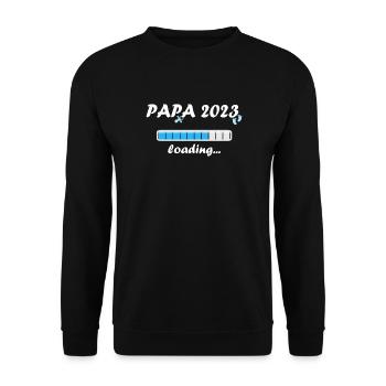 Papa 2023 Loading Paternity Dad Becoming a Father Fun - Unisex Sweatshirt - black - Front - Alina (178cm) & Michal (187cm)