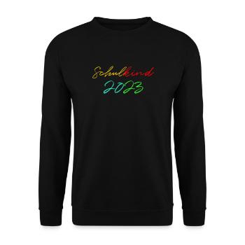 Schulkind 2023 Mädchen Einschulung Erstklässler - Unisex Pullover - Schwarz - Vorne - Alina (178cm) & Michal (187cm)