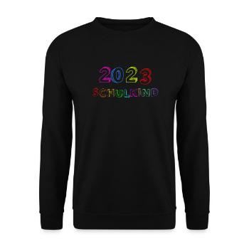 Schulkind 2023 Mädchen Einschulung Erstklässler - Unisex Pullover - Schwarz - Vorne - Alina (178cm) & Michal (187cm)