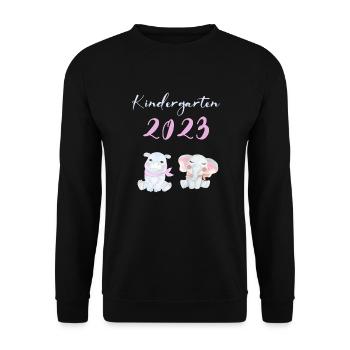 Kindergarten 2023 Süße Tiere Mädchen Jungen Kita - Unisex Pullover - Schwarz - Vorne - Alina (178cm) & Michal (187cm)