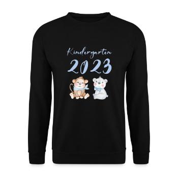 Kindergarten 2023 Süße Tiere Mädchen Jungen Kita - Unisex Pullover - Schwarz - Vorne - Alina (178cm) & Michal (187cm)