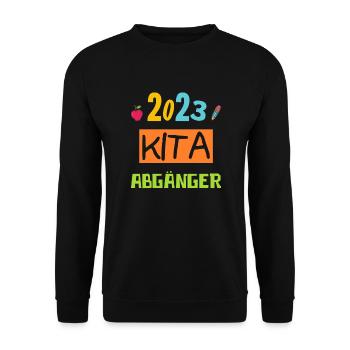 Kindergarten Absolvent 2023 Geschafft Einschulung - Unisex Pullover - Schwarz - Vorne - Alina (178cm) & Michal (187cm)