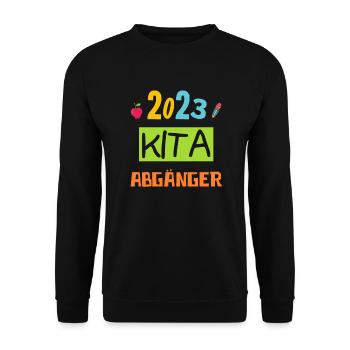 Kindergarten Absolvent 2023 Geschafft Einschulung - Unisex Pullover - Schwarz - Vorne - Alina (178cm) & Michal (187cm)