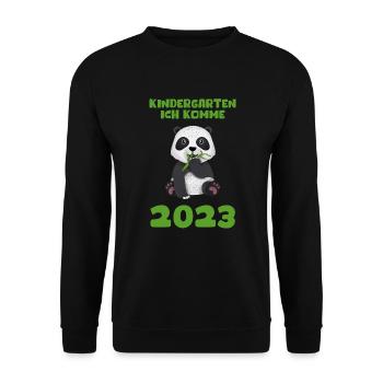 Kindergarten 2023 Ich Komme Mädchen Jungen Kita - Unisex Pullover - Schwarz - Vorne - Alina (178cm) & Michal (187cm)