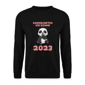 Kindergarten 2023 Ich Komme Mädchen Jungen Kita - Unisex Pullover - Schwarz - Vorne - Alina (178cm) & Michal (187cm)