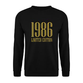 1986 édition limitée anniversaire cadeau femme mari - Sweat-shirt Unisexe - noir - Devant - Alina (178cm) & Michal (187cm)