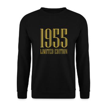 1955 Limited Edition Birthday Gift Wife Husband - Unisex Sweatshirt - black - Front - Alina (178cm) & Michal (187cm)