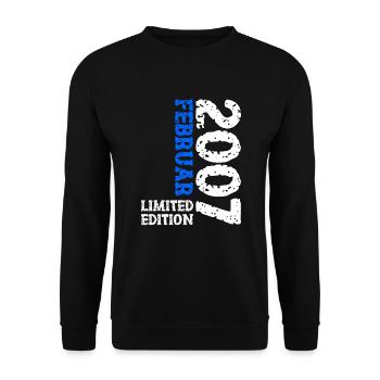 2007 Février Édition Limitée Anniversaire Homme Femme - Sweat-shirt Unisexe - noir - Devant - Alina (178cm) & Michal (187cm)