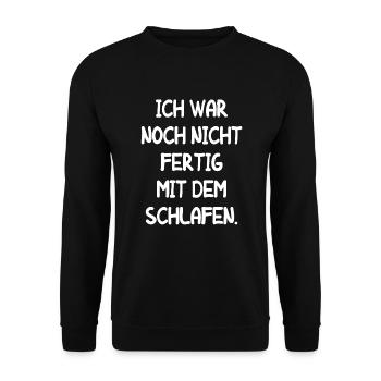 Müde Faul Job Schlafen Fertig Mitarbeiter Geschenk - Unisex Pullover - Schwarz - Vorne - Alina (178cm) & Michal (187cm)