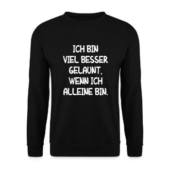 Leise Sein Still Ruhe Männer Frauen Kind Geschenk - Unisex Pullover - Schwarz - Vorne - Alina (178cm) & Michal (187cm)