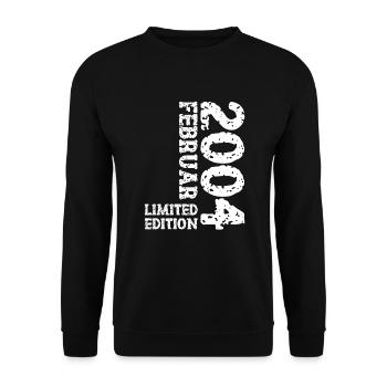 2004 Februar Limited Edition Geburtstag Mann Frau - Unisex Pullover - Schwarz - Vorne - Alina (178cm) & Michal (187cm)