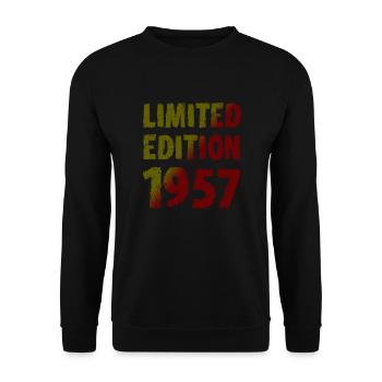 1957 Limited Edition Birthday Gift Wife Husband - Unisex Sweatshirt - black - Front - Alina (178cm) & Michal (187cm)