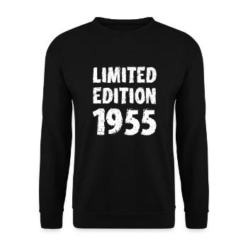 1955 Limited Edition Birthday Gift Wife Husband - Unisex Sweatshirt - black - Front - Alina (178cm) & Michal (187cm)
