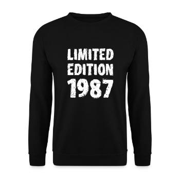1987 édition limitée anniversaire cadeau femme mari - Sweat-shirt Unisexe - noir - Devant - Alina (178cm) & Michal (187cm)