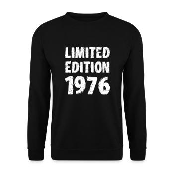 1976 Limited Edition Birthday Gift Wife Husband - Unisex Sweatshirt - black - Front - Alina (178cm) & Michal (187cm)