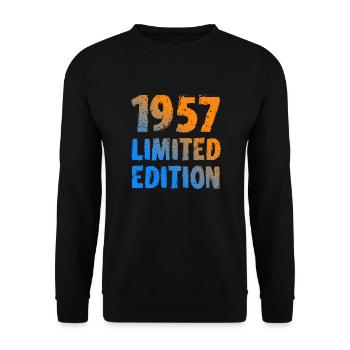 1957 édition limitée anniversaire cadeau femme mari - Sweat-shirt Unisexe - noir - Devant - Alina (178cm) & Michal (187cm)