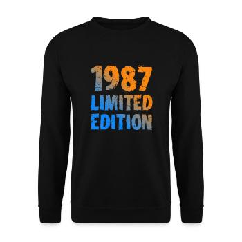1987 édition limitée anniversaire cadeau femme mari - Sweat-shirt Unisexe - noir - Devant - Alina (178cm) & Michal (187cm)