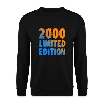 2000 Limited Edition Birthday Gift Wife Husband - Unisex Sweatshirt - black - Front - Alina (178cm) & Michal (187cm)