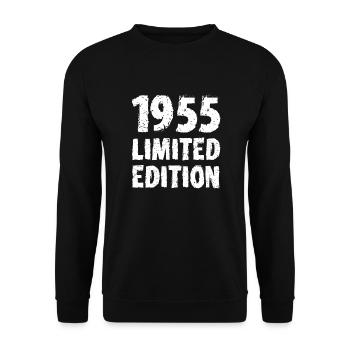 1955 Limited Edition Birthday Gift Wife Husband - Unisex Sweatshirt - black - Front - Alina (178cm) & Michal (187cm)