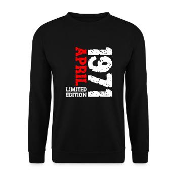 1971 avril édition limitée cadeau d’anniversaire - Sweat-shirt Unisexe - noir - Devant - Alina (178cm) & Michal (187cm)