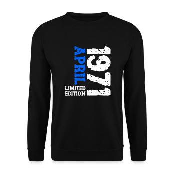 1971 avril édition limitée cadeau d’anniversaire - Sweat-shirt Unisexe - noir - Devant - Alina (178cm) & Michal (187cm)