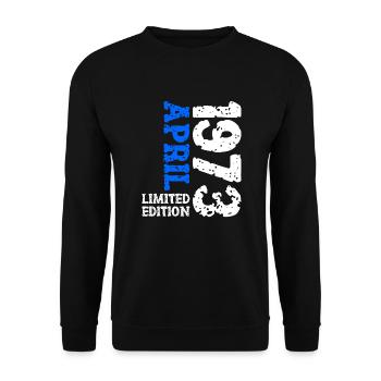 1973 avril édition limitée cadeau d’anniversaire - Sweat-shirt Unisexe - noir - Devant - Alina (178cm) & Michal (187cm)