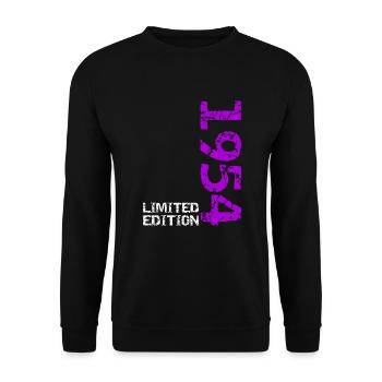 1954 édition limitée cadeau d’anniversaire femme mari - Sweat-shirt Unisexe - noir - Devant - Alina (178cm) & Michal (187cm)