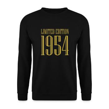 1954 édition limitée cadeau d’anniversaire femme mari - Sweat-shirt Unisexe - noir - Devant - Alina (178cm) & Michal (187cm)