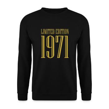 1971 édition limitée anniversaire cadeau femme mari - Sweat-shirt Unisexe - noir - Devant - Alina (178cm) & Michal (187cm)