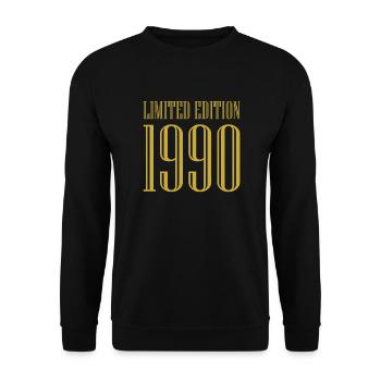 1990's Limited Edition Birthday Gift Wife Husband - Unisex Sweatshirt - black - Front - Alina (178cm) & Michal (187cm)