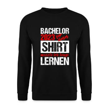 Bachelor 2023 Lange Genug Gelernt Lasst Uns Feiern - Unisex Pullover - Schwarz - Vorne - Alina (178cm) & Michal (187cm)
