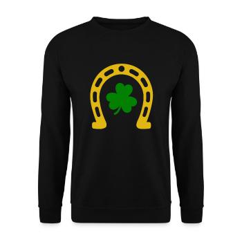 St Patricks Day Accessoires Ireland Shamrock Deko - Unisex Pullover - Schwarz - Vorne - Alina (178cm) & Michal (187cm)