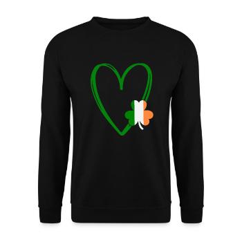 St Patricks Day Accessoires Ireland Shamrock Deko - Unisex Pullover - Schwarz - Vorne - Alina (178cm) & Michal (187cm)